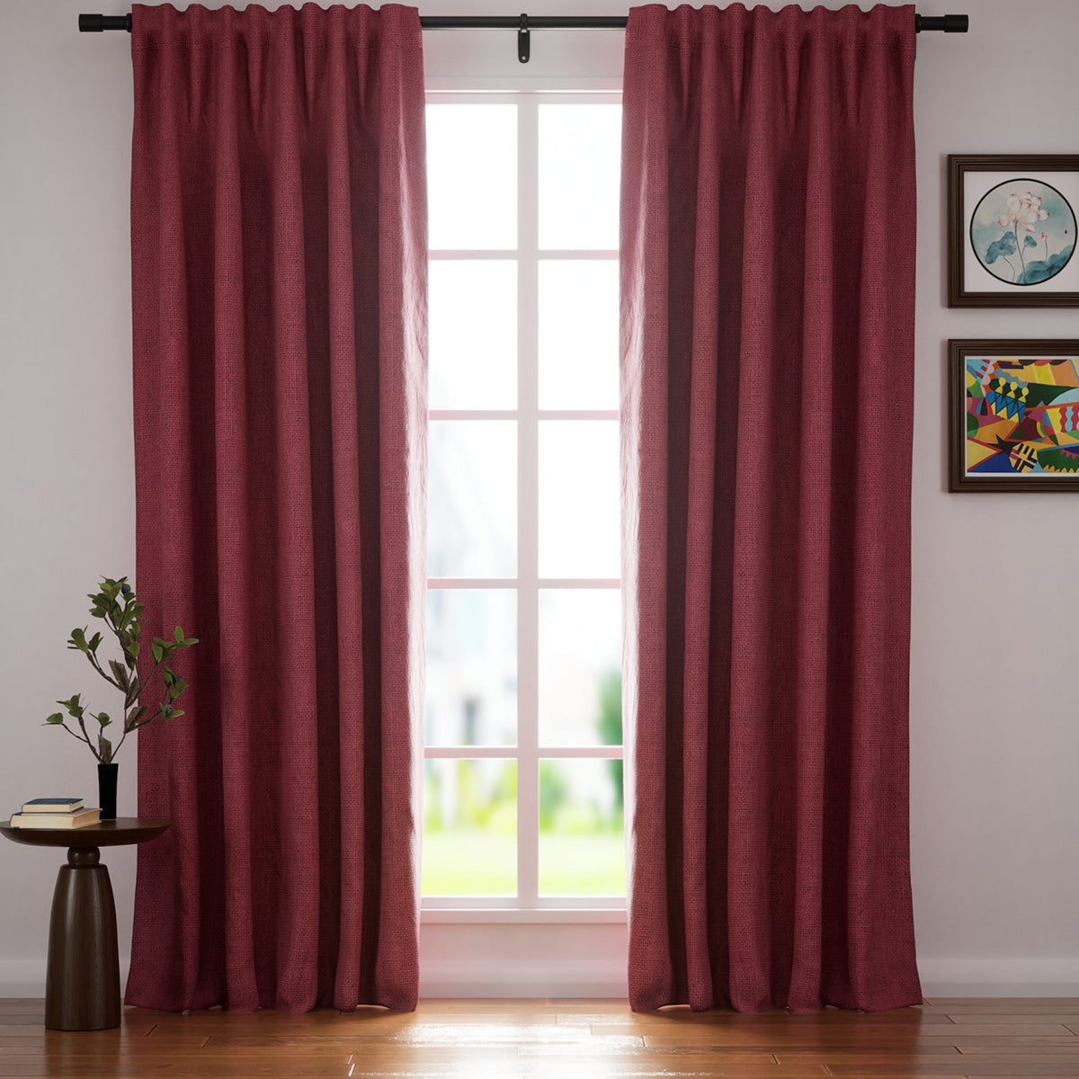 Curtain and Window Treatments White Linen Curtain Red Linen Window Drape store (1 Panel) Pure Linen Curtain Custom Window Curtain TLHC01